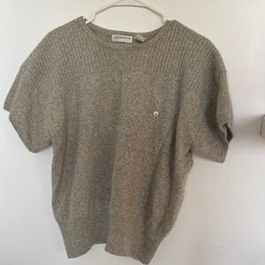 VINTAGE Liz Claiborne Heathered Gray Knit Top